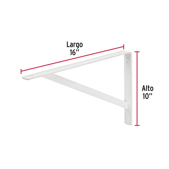 ESCUADRA ESTANTE TRUPER REFORZADA BLANCA #MER-16B  10 X 16  (44671)
