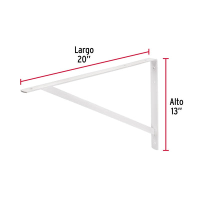 ESCUADRA ESTANTE TRUPER REFORZADA BLANCA #MER-20B  13 X 20  (44672)