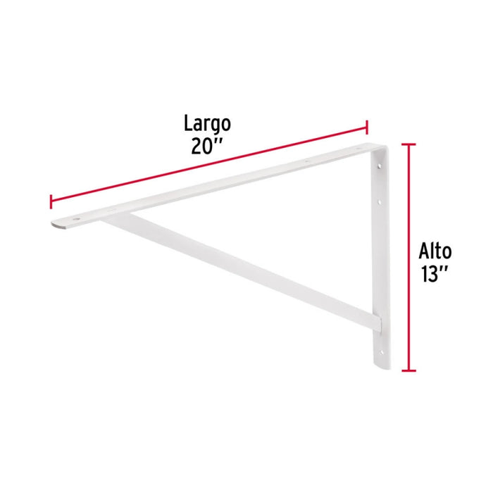 ESCUADRA ESTANTE TRUPER REFORZADA BLANCA #MER-20B  13 X 20  (44672)