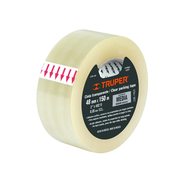 CINTA EMBALAJE TRUPER TRANSPARENTE - 150 MTS. # CTR-150  (12557)