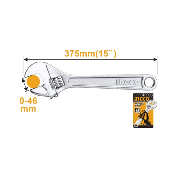 LLAVE FRANCESA INGCO CROMADA  15" # HADW131152
