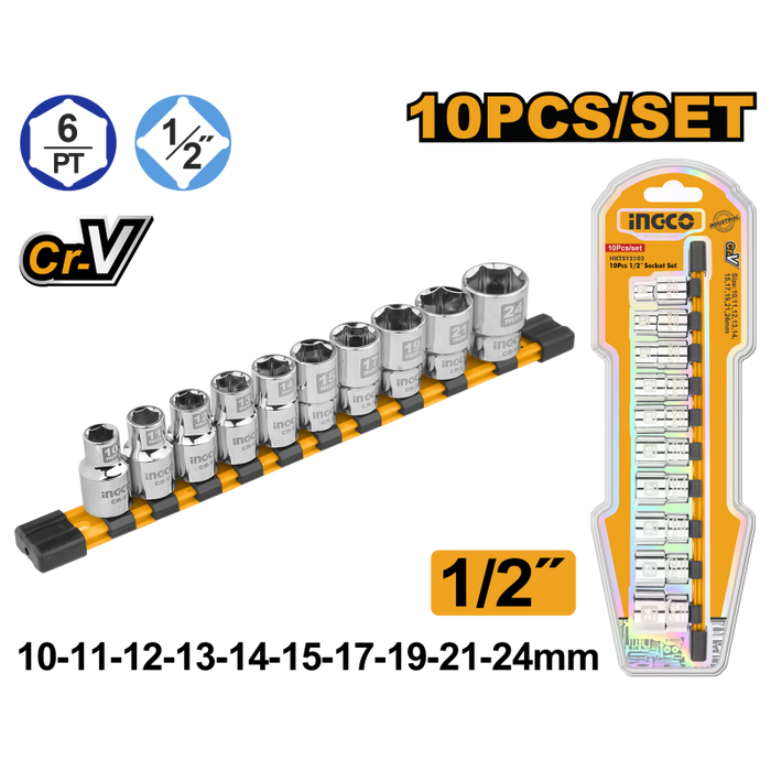 LLAVE DADO INGCO 1/2 DR  JGO.10 PZS # HKTS12103