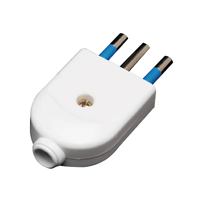 Enchufe Macho 2P+T 10A Blanco STANFORD