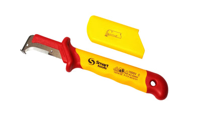CUCHILLO PARA ELECTRICISTA RECTO CON TOPE DE PROFUNDIDAD , LARGO 185MM , VDE 1000V(10276155)
