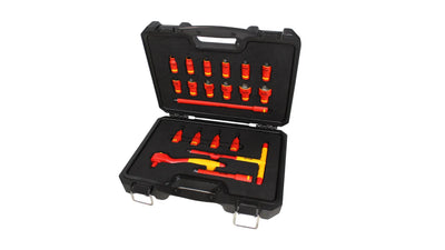 Juego De Dados De []3/8" De 20 Piezas De 8-22Mm En Caja Plastica Vde 1000V(100005)