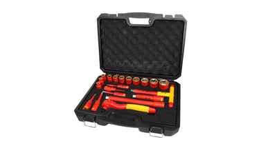 Juego De Dados De []1/2" De 20 Piezas De 10-32Mm Con Dados Allen En Caja Plastica Vde 1000V(100006)
