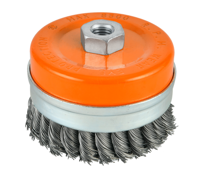 Grata Copa Conica Acero Trenzado 4" M14X2