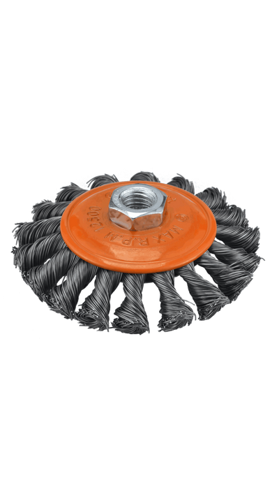 Grata Copa Plana Acero Trenzado 4" M14X2