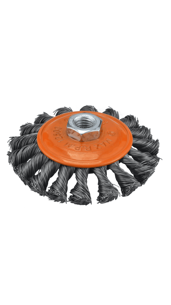 Grata Copa Plana Acero Trenzado 4" M14X2
