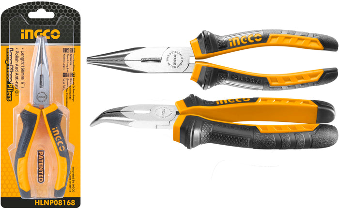 ALICATE INGCO - 160 MM /6 PUNTA CURVA #HBNP08168