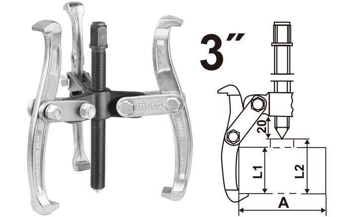 EXTRACTOR POLEA INGCO TRES MORDAZAS 3 # HGP08033