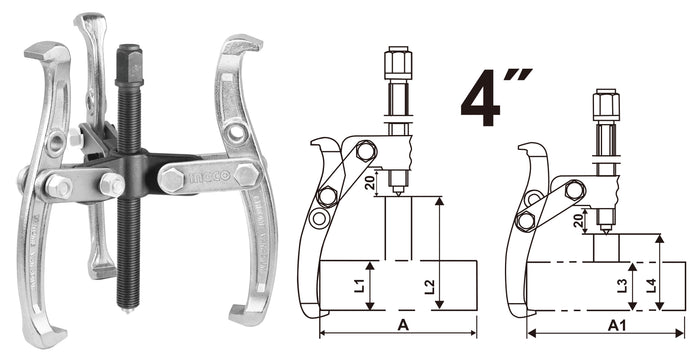 EXTRACTOR POLEA INGCO TRES MORDAZAS 4 # HGP08034