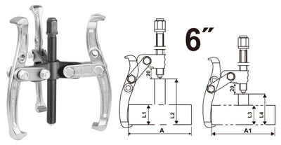 EXTRACTOR POLEA INGCO TRES MORDAZAS 6 # HGP08036