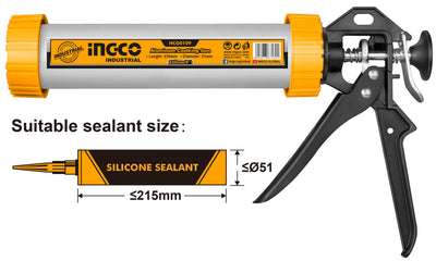 PISTOLA INGCO ALUMINIO P.APLICAR SILICONA  9 # HCG0109