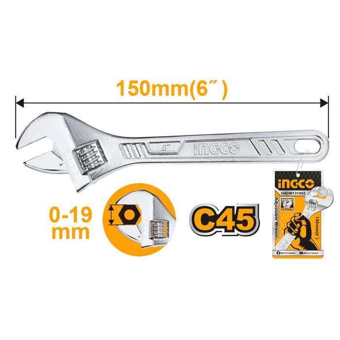 LLAVE FRANCESA INGCO CROMADA   6" # HADW131062