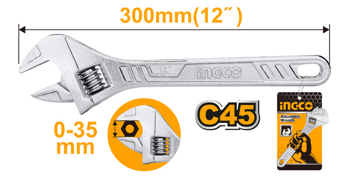 LLAVE FRANCESA INGCO CROMADA  12" # HADW131122