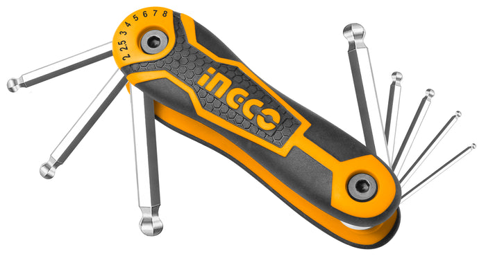 Llave Allen Ingco Hexagonal Pta.Bola Jgo. 8 Pzas.# Hhk14082