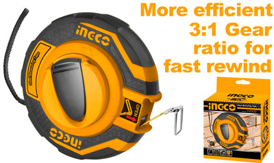 HUINCHA INGCO  DE ACERO 20 MTS X 12,5 MM (MM-PUL) # HSMT8420