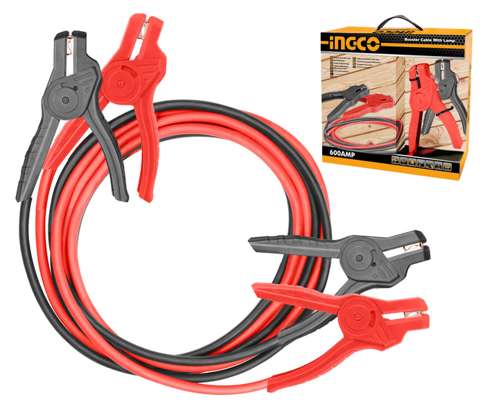JUEGO CABLES PUENTE BATERIAS INGCO  600 AMP.- 3,0  MTS # HBTCP6008