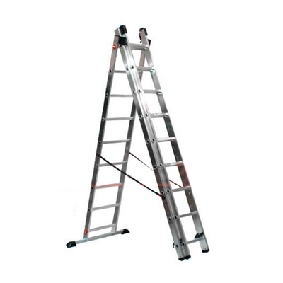 Escalera de tijera con extensión de aluminio Hailo