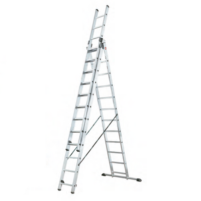 Escalera de tijera con extensión de aluminio Hailo