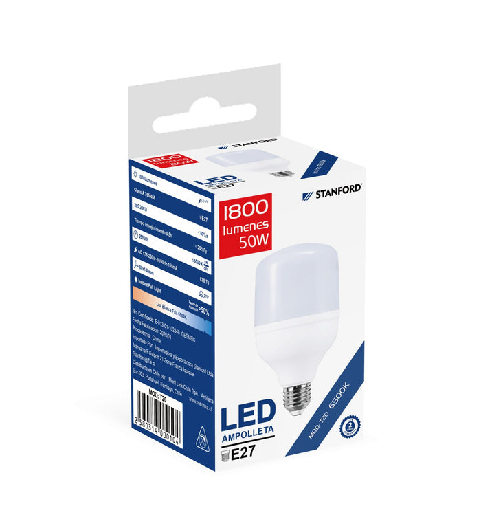 AMPOLLETA LED ALTA POTENCIA 50W 6500K E27 STANFORD