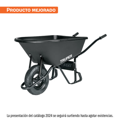 CARRETILLA TRUPER 120 LITROS REFORZADA BANDEJA PLASTICA # CAT-60PL (11777)