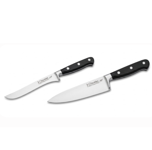 Pack 2 Cuchillos Tres Claveles Forge - Verdura 10 cm y Deshuesar 13 cm
