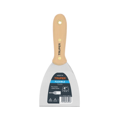ESPATULA ACERO FLEXIBLE TRUPER 4" M/MADERA # ET-4F