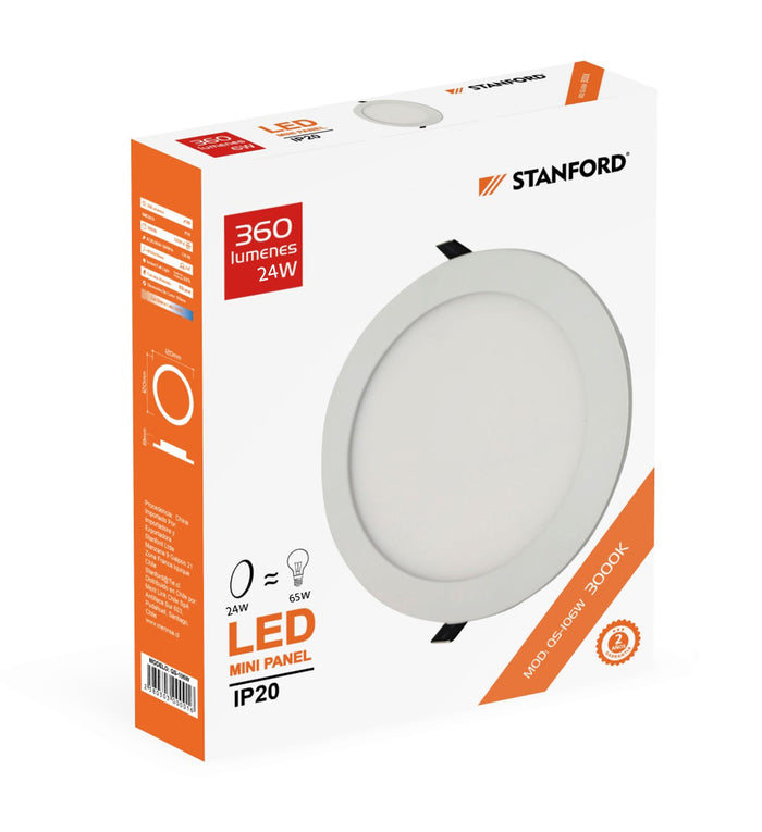 Panel LED Redondo Embutido STANFORD 3000K 18W