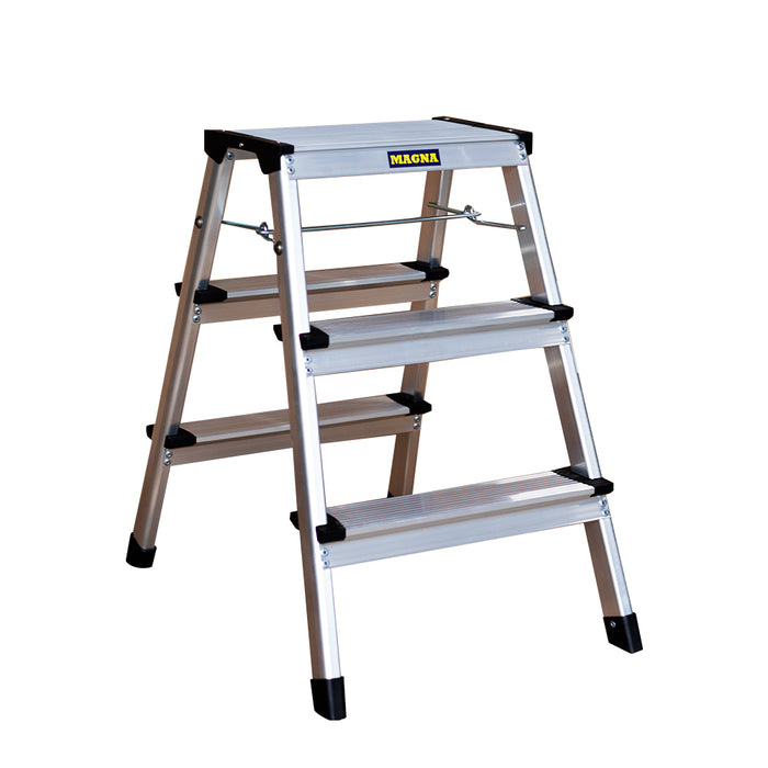 Piso Escalera Plegable Reforzado 3 Peldaños - Magna Plus