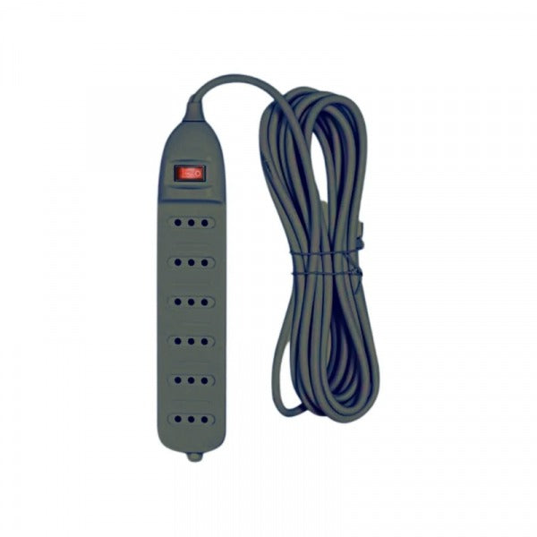 ALARGADOR DE 6 TOMAS C/INTERRUPTOR 3M NEGRO STANFORD