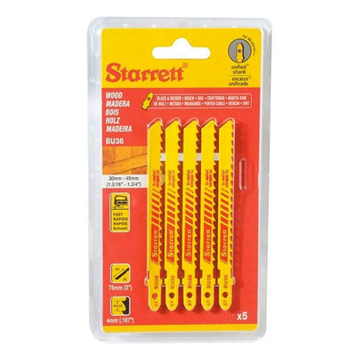 KIT 5 SIERRAS BIMETAL  6DPPX75 MM.   (BU36T)