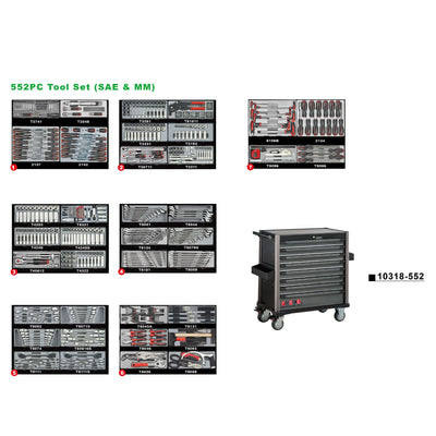 MUEBLE 8 GAVETAS, 552 HERRAMIENTAS (10318-552)