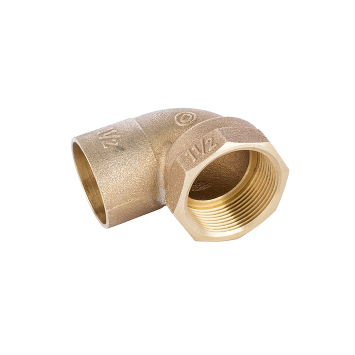 Codo de Bronce 90° Soldar a Hilo Interior 3/4" a 1"