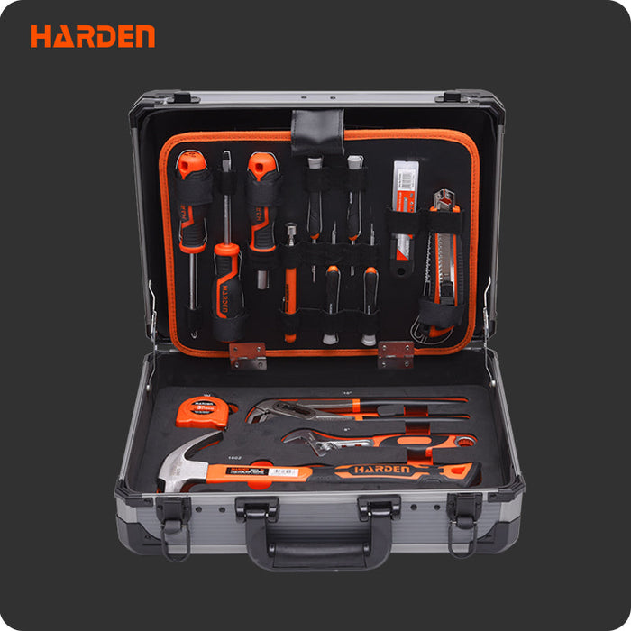 Set 155 Piezas Herramientas Eléctricos Caja de Aluminio Harden