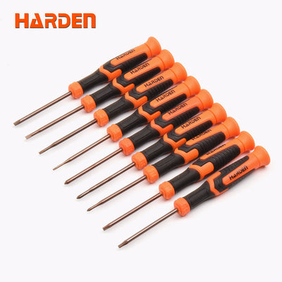 Kit Destornilladores 9 Piezas Cruz, Paleta y TORX Harden