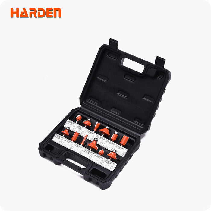Set 12 Piezas Fresas para Router 1/4" 6.35 mm Harden