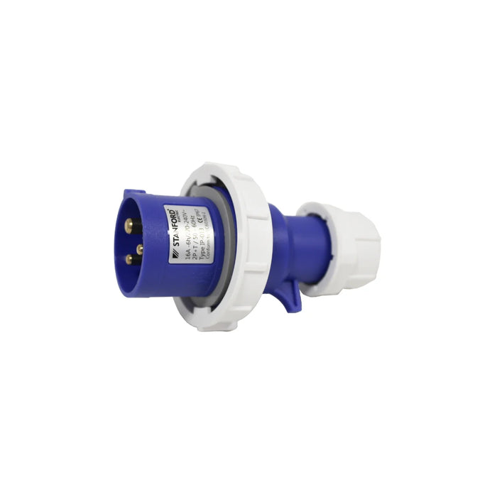 Enchufe Industrial Macho Volante IP67 16A 220V 2P+T (10/120) STANFORD