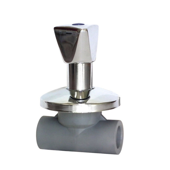Llave De Paso Cromada Pp R Vástago 20mm Hoffens