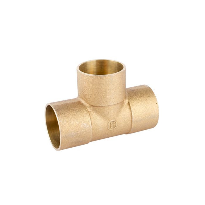 Tee de Bronce para Soldar 1/2" a 1" - Derivación