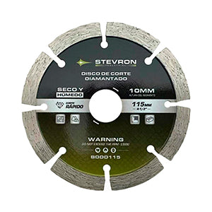DISCO DE CORTE SECO DIAMANTADO SEGMENTADO STEVRON  4.1/2 # BDDD115